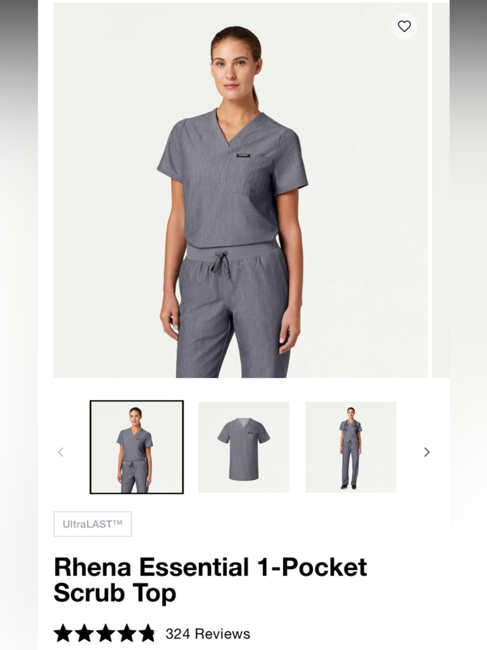 Jaanuu Gray V-Neck Scrub Top and Jogger Pants Set